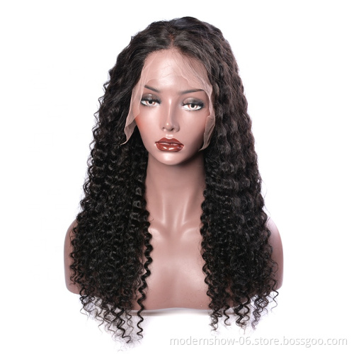Wholesale Virgin Human Hair Wigs Curly Wave Lace Front Wigs Pre Plucked Hair Line With Baby Hair